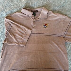 Vintage Cross Creek Polo Shirt Large University of Kansas Jayhawks Embroidered
